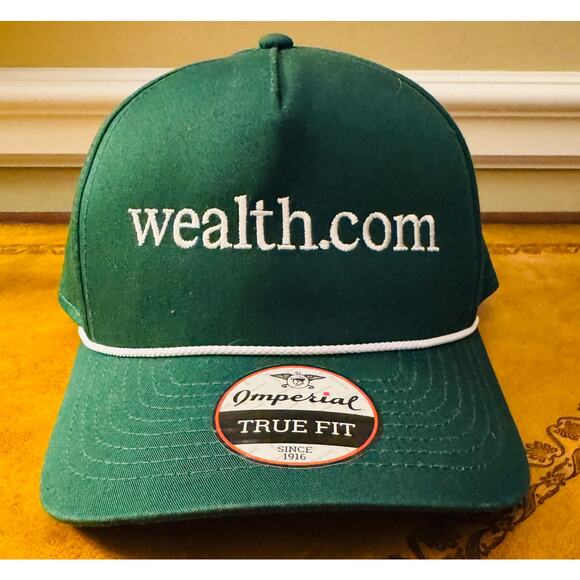 Imperial The Barnes Coton Rope Adjustable Retro Green Gold Financial Cap Hat NEW - Picture 1 of 7